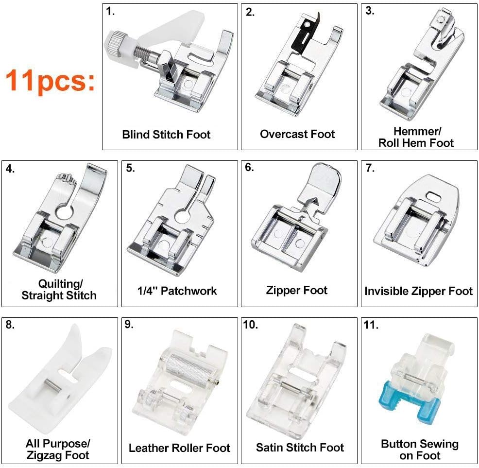 مجموعة من 11 قطعة من أقدام الخ - مراجعة Textile Sewing Machine وسعره